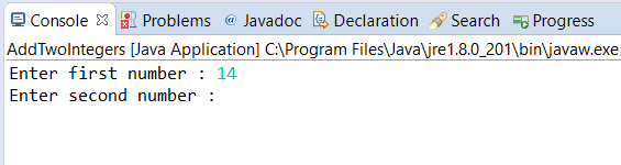 Java Program - Add Two Integers