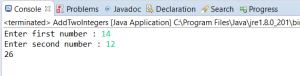 how to add two integers in java