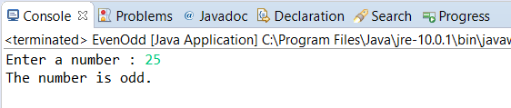 Java Program - Check if Number is Even or Odd