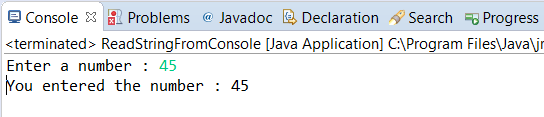 Java Program - Read Integer from Console via Standard Input (Keyboard)