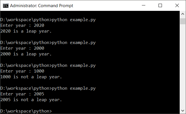 Python - Check Leap Year