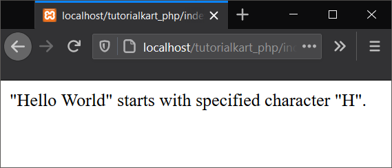 PHP - Check if String Starts with Character