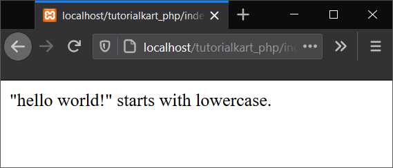 PHP - Check if String Starts with Lowercase