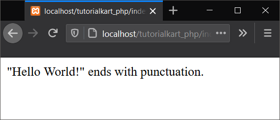 PHP - Check if String Ends with Punctuation
