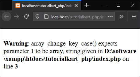 PHP Warning - array_change_key_case() expects parameter 1 to be array