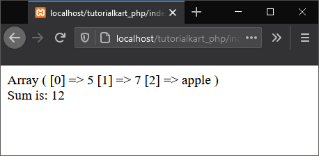 PHP array_sum() - Sum of Items in Array with Numbers and Strings