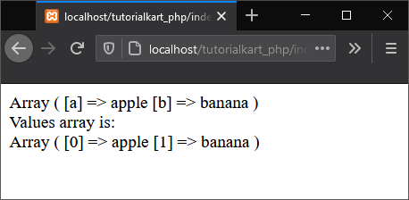 PHP array_values() - Get Values in Array