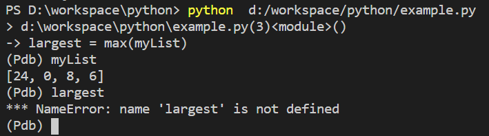 Python breakpoint - Python debugger
