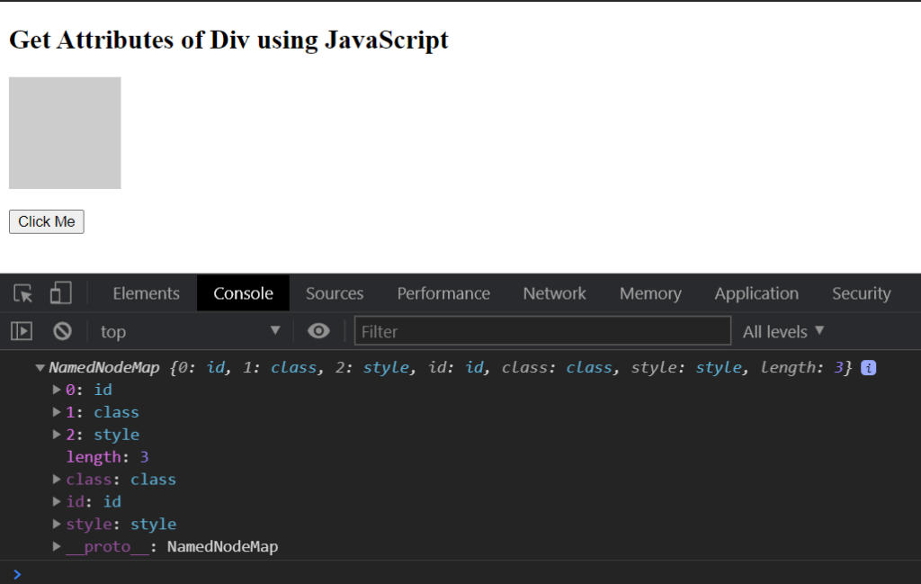 JavaScript - Get Attributes of Div Element
