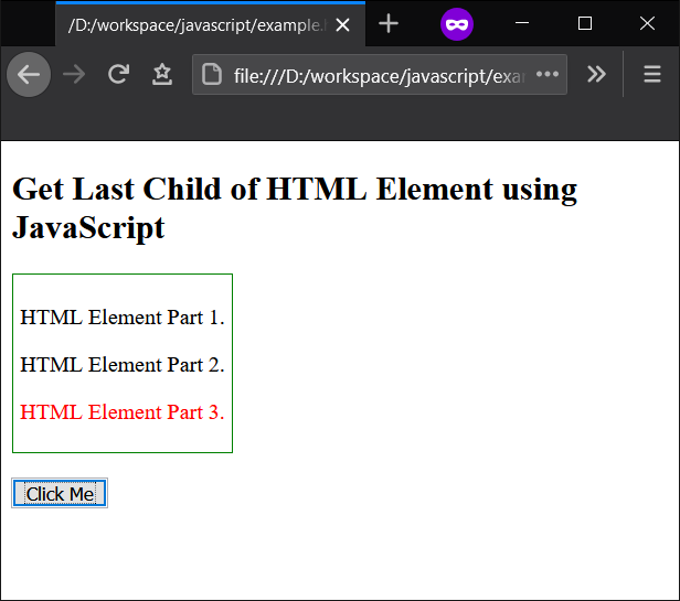 JavaScript - Get Last Child of an HTML Element