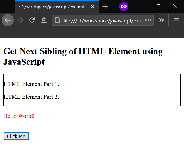 JavaScript - Get Next Sibling of an HTML Element