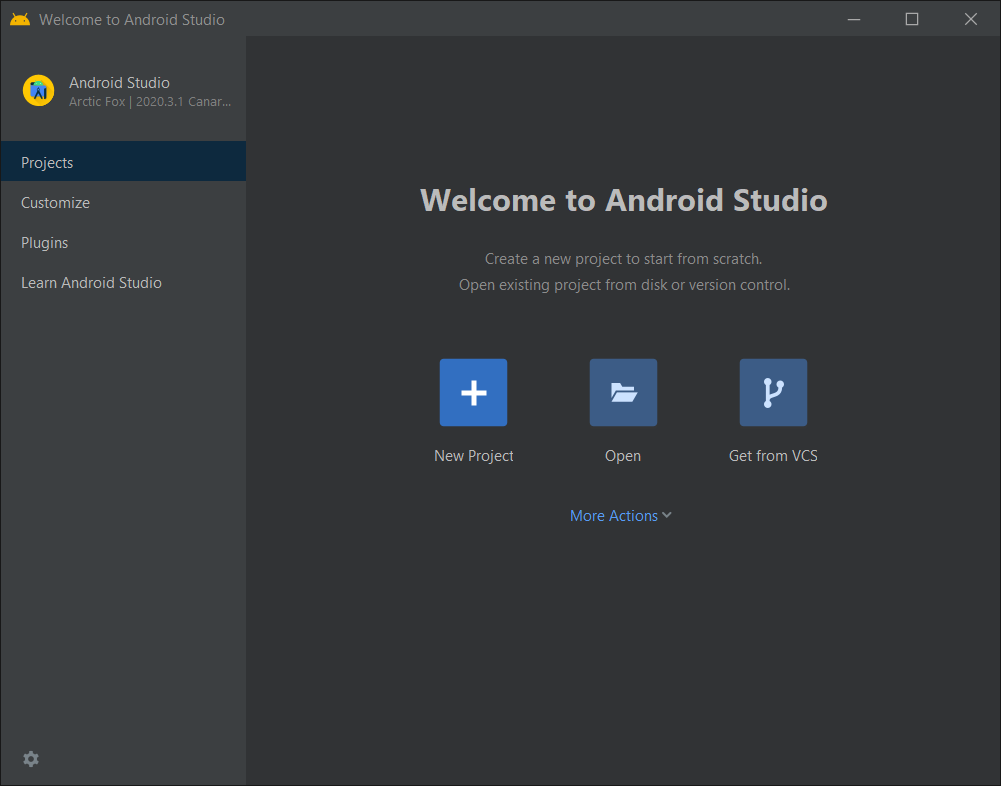 Create New Android Studio Project with Jetpack Console