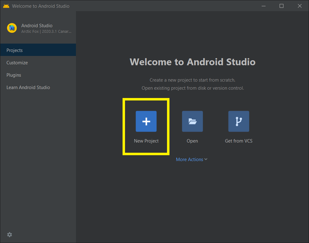 Create New Android Studio Project with Jetpack Console