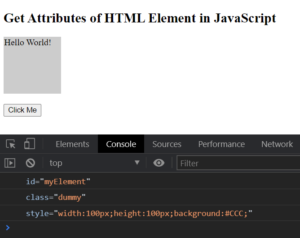 How to get Attributes of HTML Element Element in JavaScript?