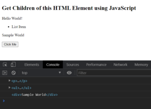 How to Get Children of an HTML Element in JavaScript?