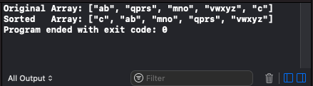 Swift Array Sorting using sorted(by:) method