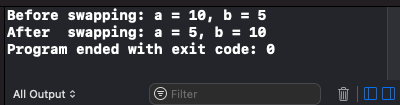 Swift Program to Swap Numbers using Tuple syntax
