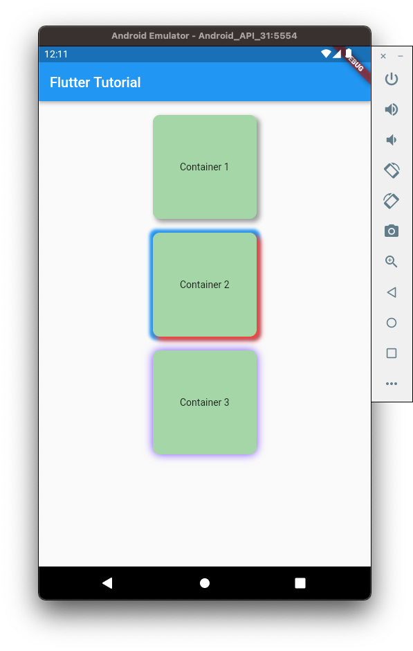Flutter BoxShadow - Android
