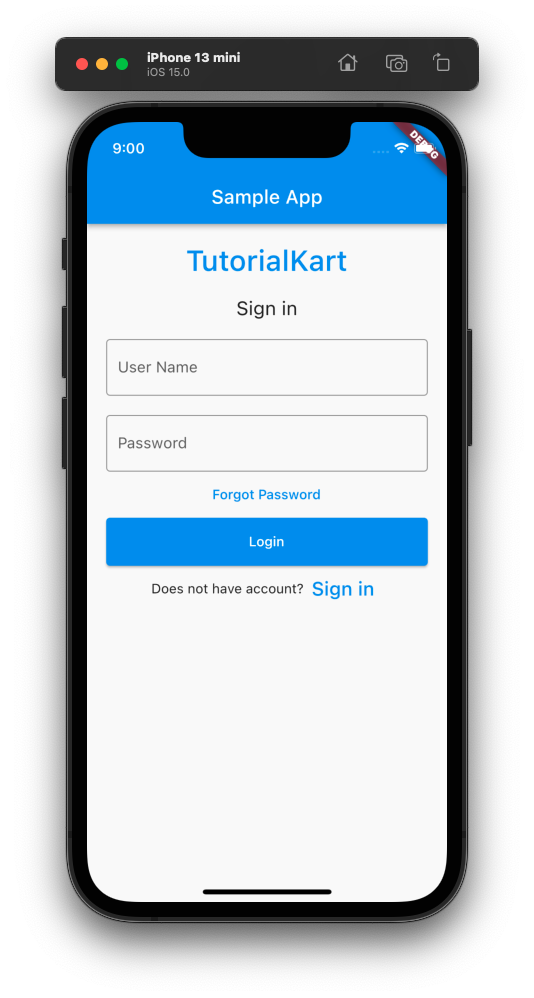 Flutter Login Screen