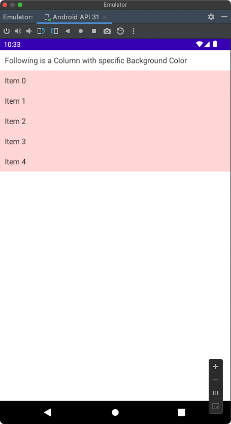 Column Background Color - Android Compose