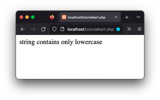 PHP - Check if string contains only lowercase letters - Example 1