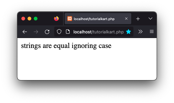 PHP - Check if strings are equal ignoring case