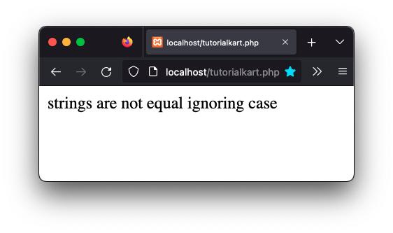 PHP - Check if strings are equal ignoring case