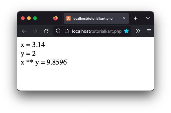PHP Exponentiation of float, integer