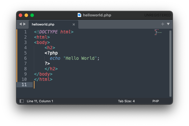 Code in helloworld.php