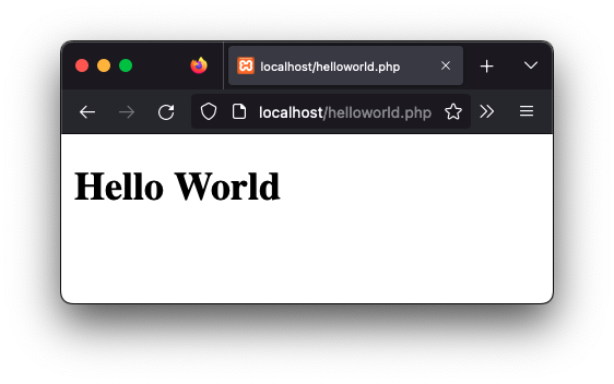 Print Hello World using PHP