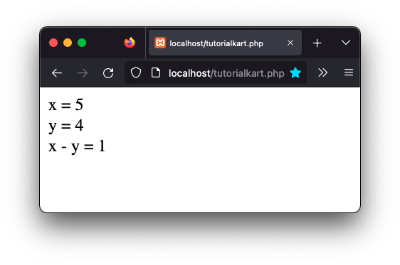 PHP Subtraction of Integers