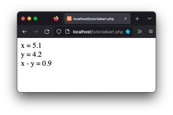 PHP Subtraction of Floats