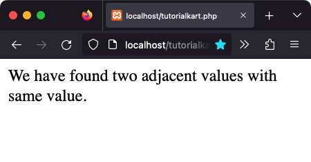 PHP - Check if any two subsequent values are same in array