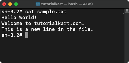 Bash - After appending text to file