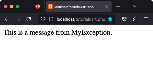 PHP - User defined / Custom Exception