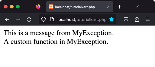 PHP - Custom Exception with constructor and custom functions