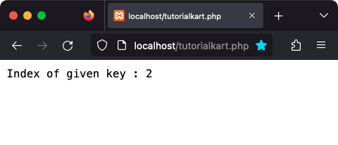 PHP - Find index of a key in array