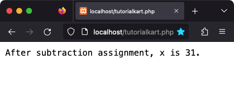 PHP - Subtraction Assignment Operator 