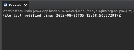 Java - Get file last modified time - Example output