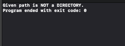 Swift - Check if path is a directory - Output when given path is not a directory