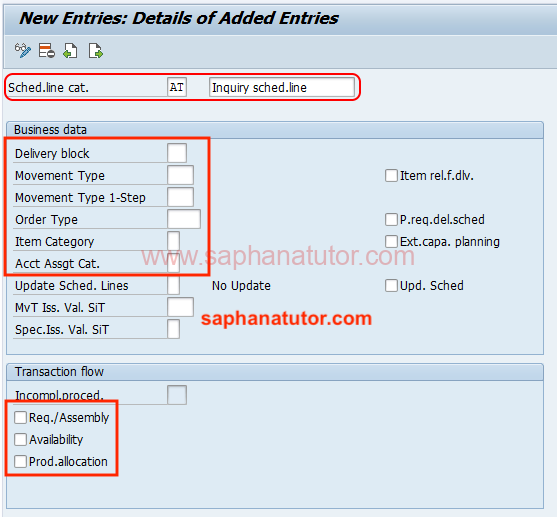 SAP SD Schedule Line Categories
