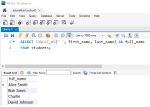 SQL CONCAT_WS() Function - Syntax, Examples [4]