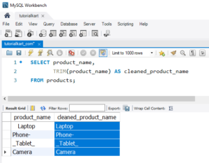 SQL TRIM() String Function - Syntax, Examples [4]