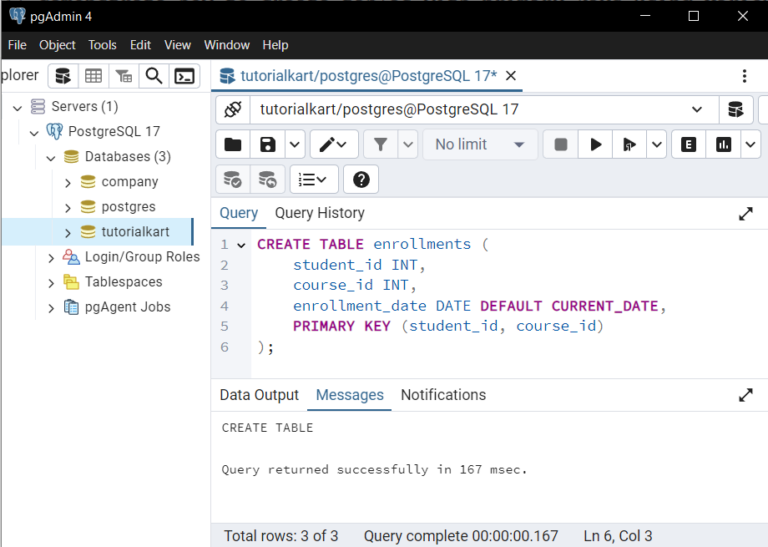 PostgreSQL - Create Table with Primary Key - Examples