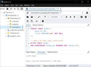 PostgreSQL - Create Table with Primary Key - Examples