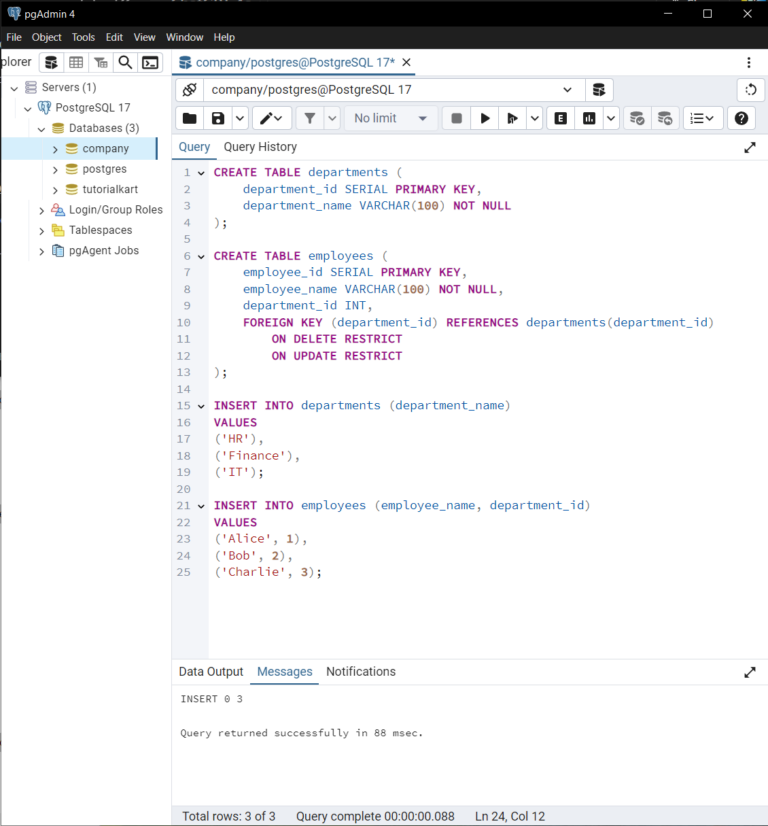 Postgresql Create Table With Foreign Key
