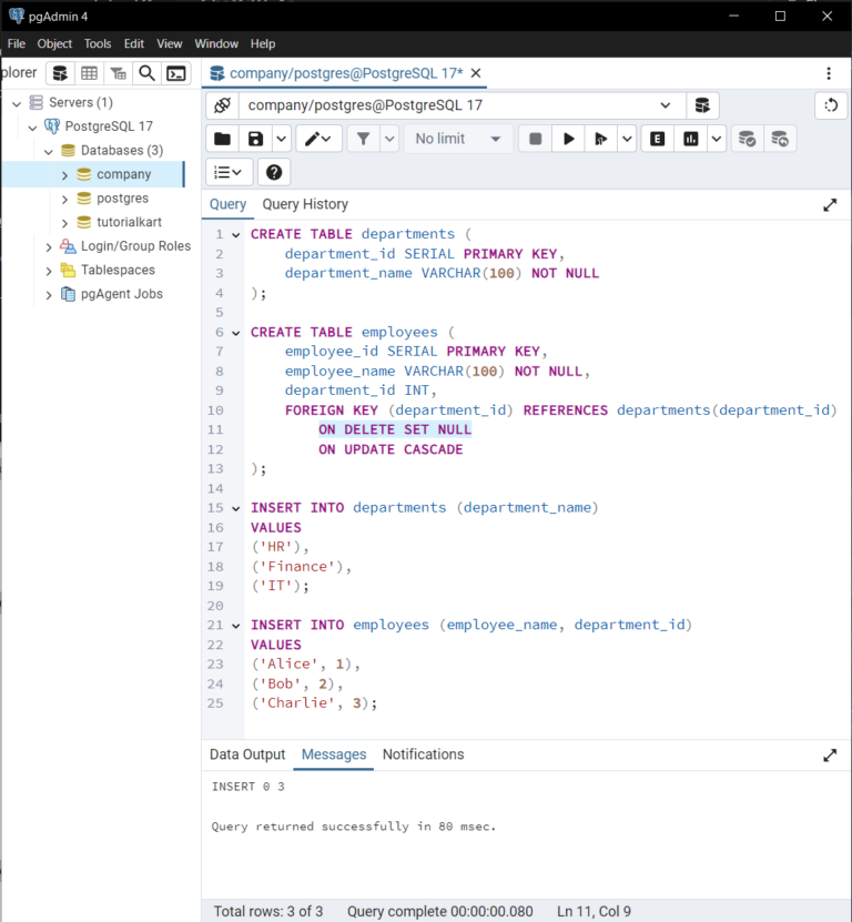 Postgresql Create Table With Foreign Key