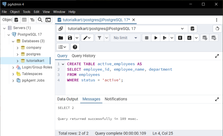 PostgreSQL - Create Table from Another Table - Examples