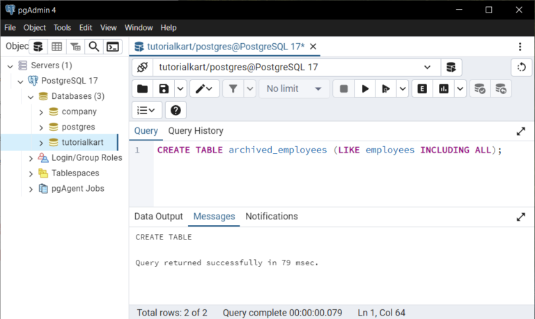 PostgreSQL - Create Table from Another Table - Examples