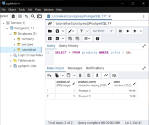 PostgreSQL - Create Table with Index - Examples